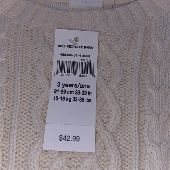 NWT GAP 3T GIRLS SWEATER DRESS - Picture 2 of 5